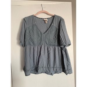Knox Rose Blue Lace Blouse
